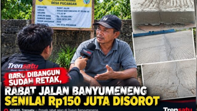 BARU DIBANGUN SUDAH RETAK, RABAT JALAN BANYUMENENG SENILAI Rp150 JUTA DISOROT